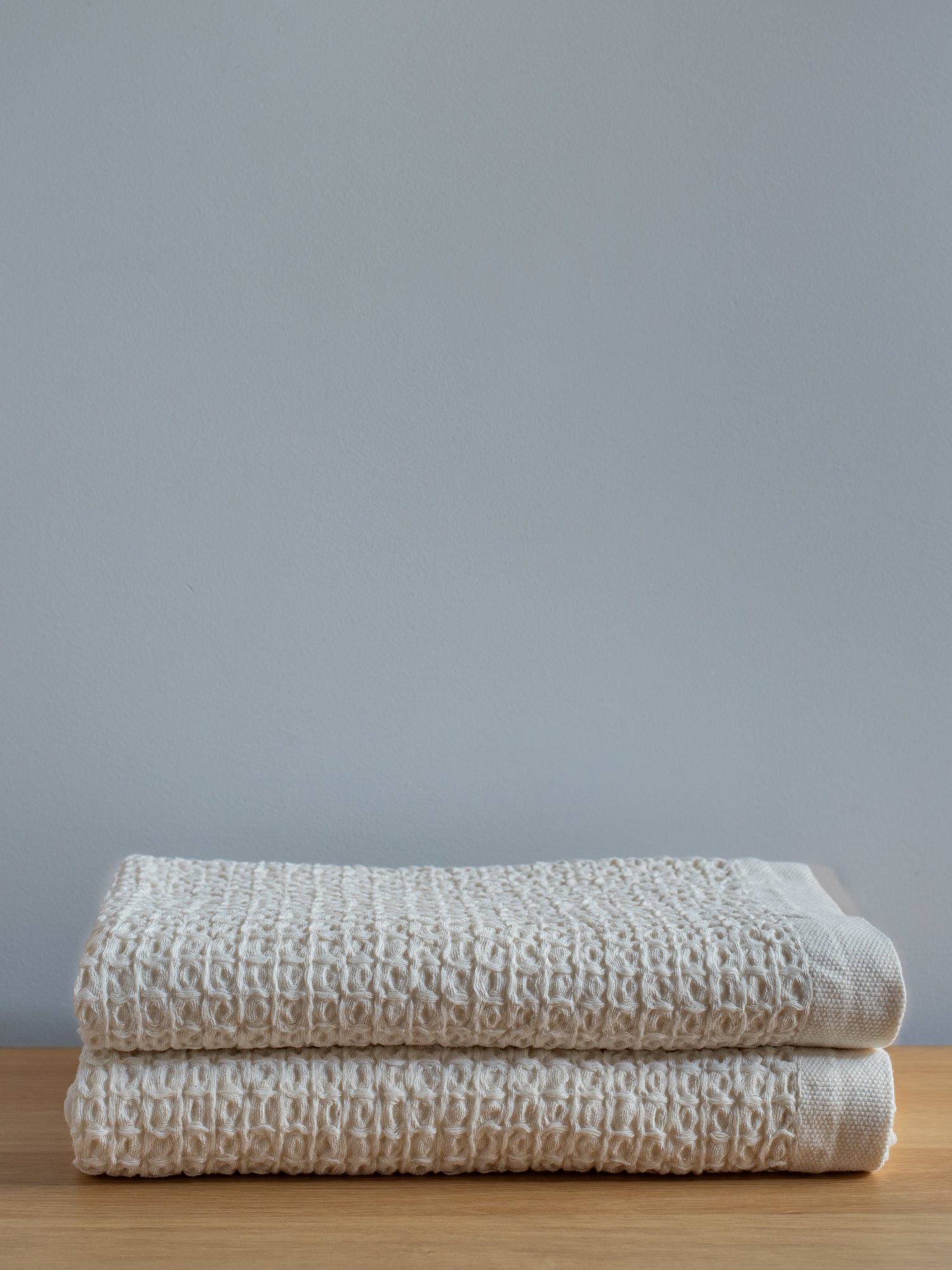 Cotton Linen Waffle Bath Towel X-Large - Ivory
