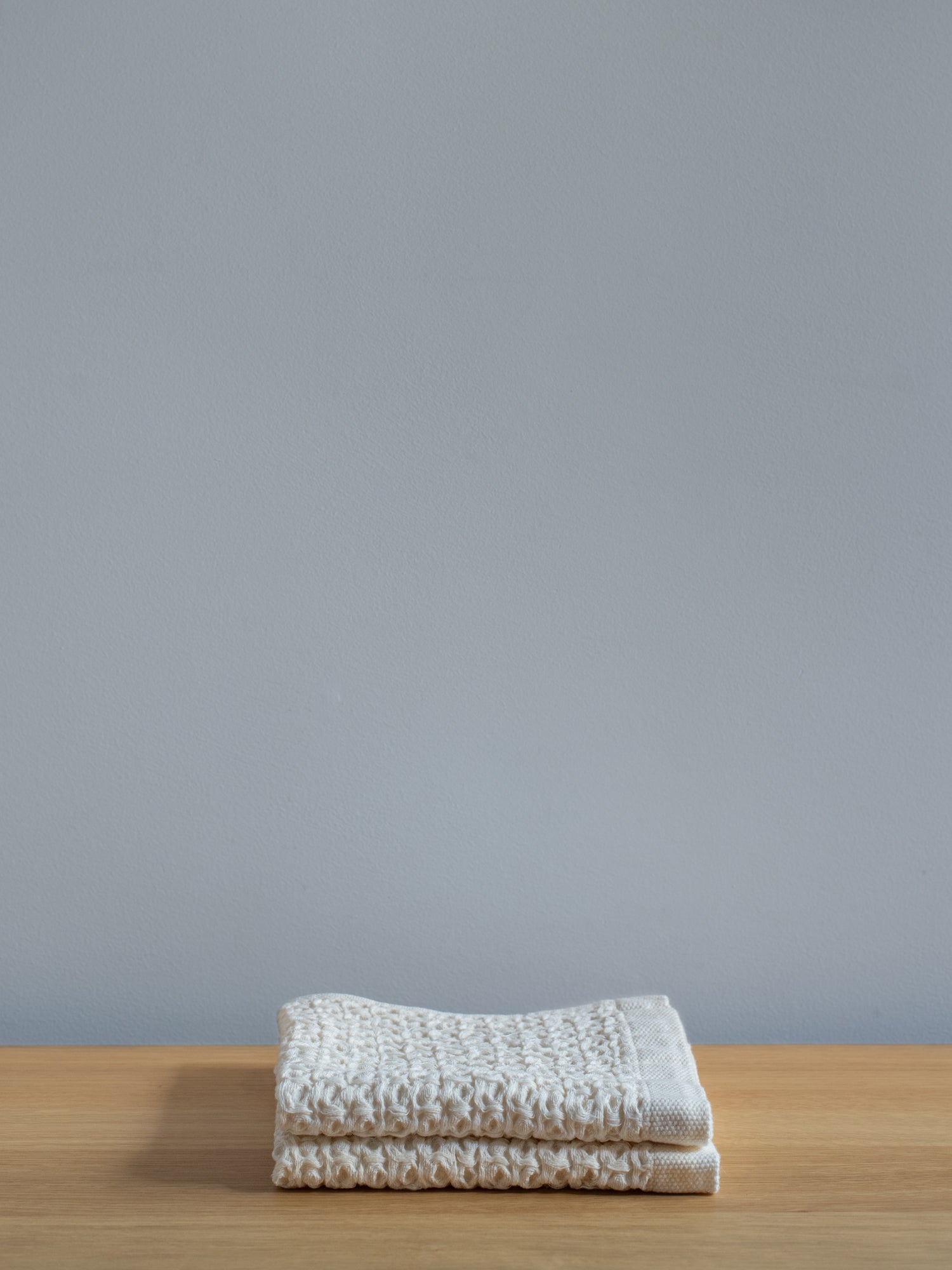 Cotton Linen Waffle Face Towel - Ivory