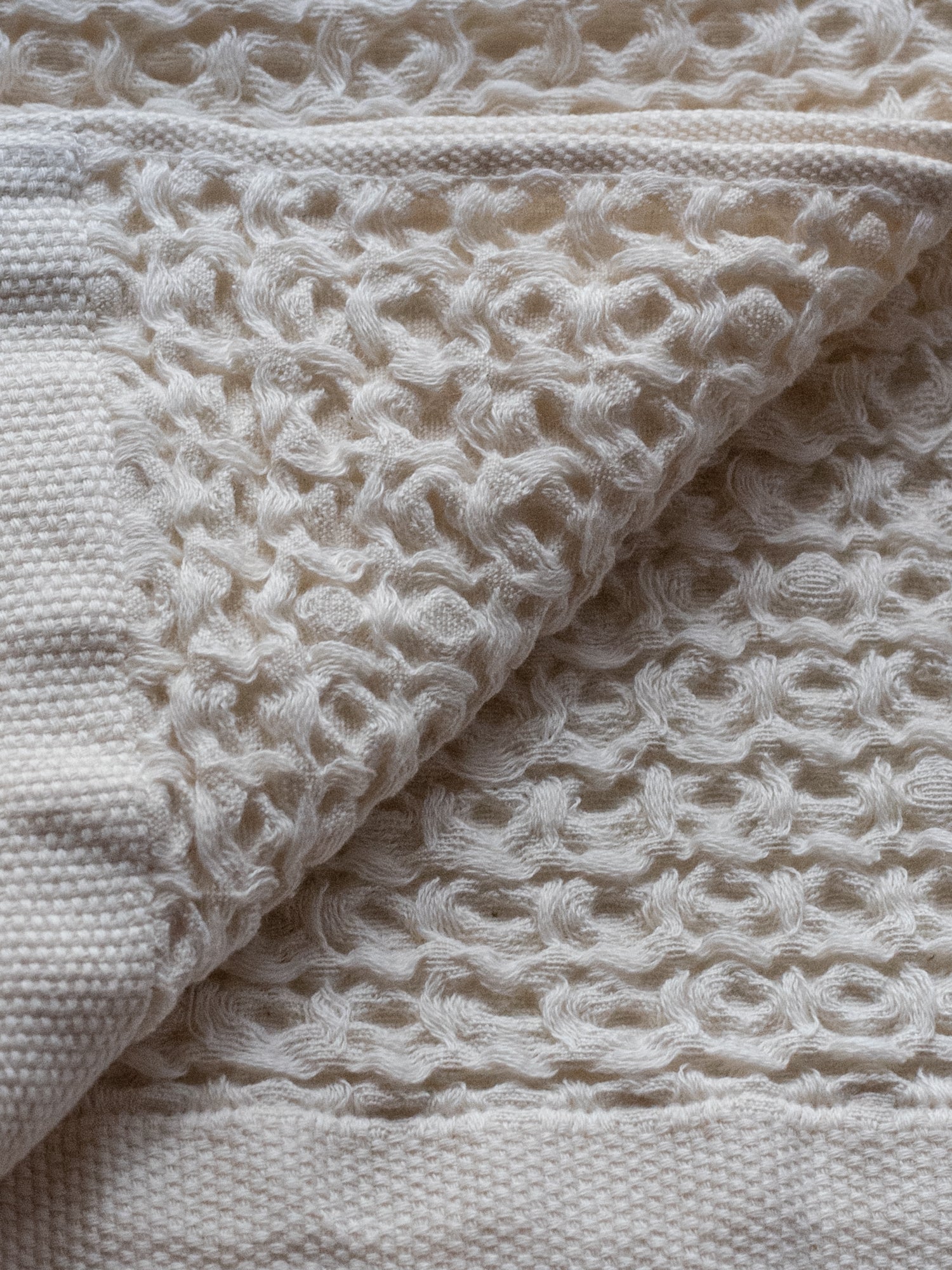 Cotton Linen Waffle Face Towel - Ivory