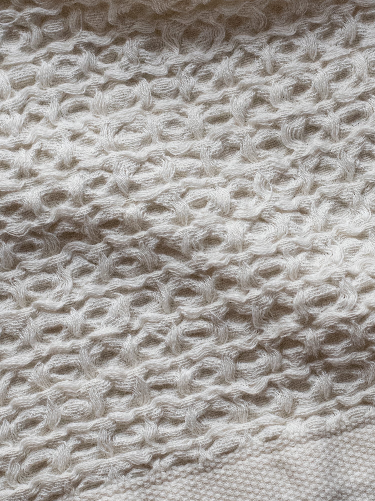 Cotton Linen Waffle Face Towel - Ivory