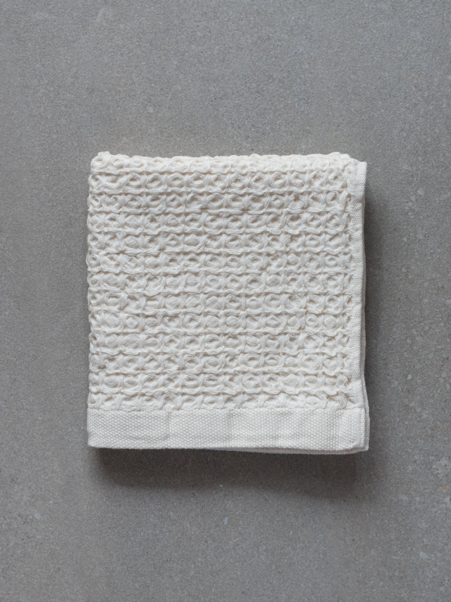 Cotton Linen Waffle Hand Towel - Ivory