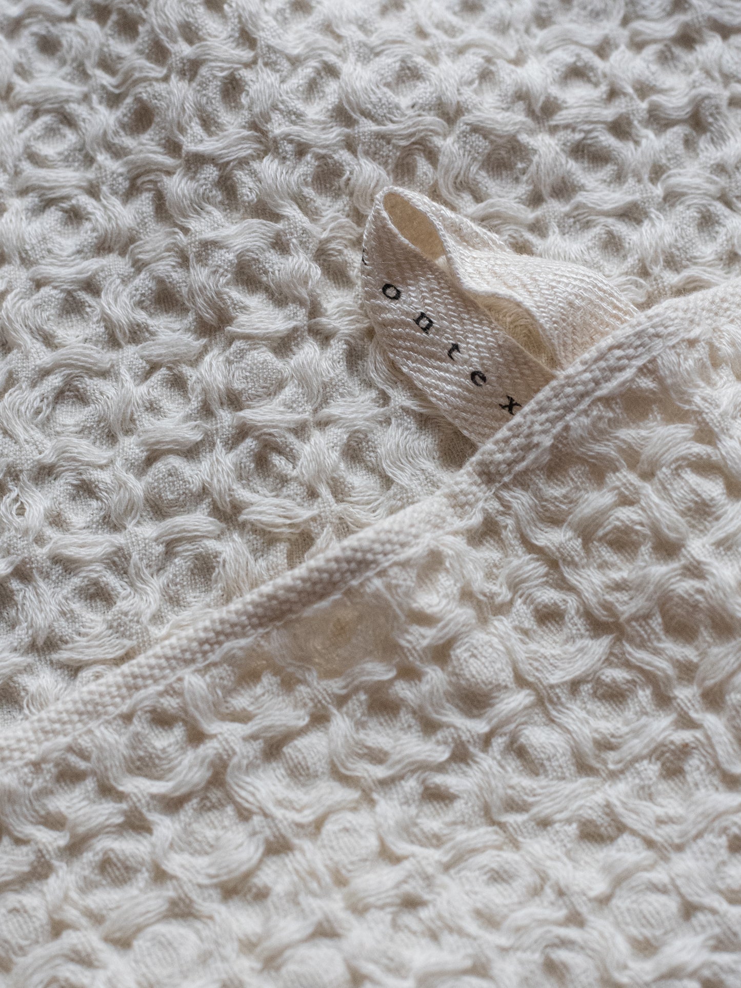 Cotton Linen Waffle Hand Towel - Ivory
