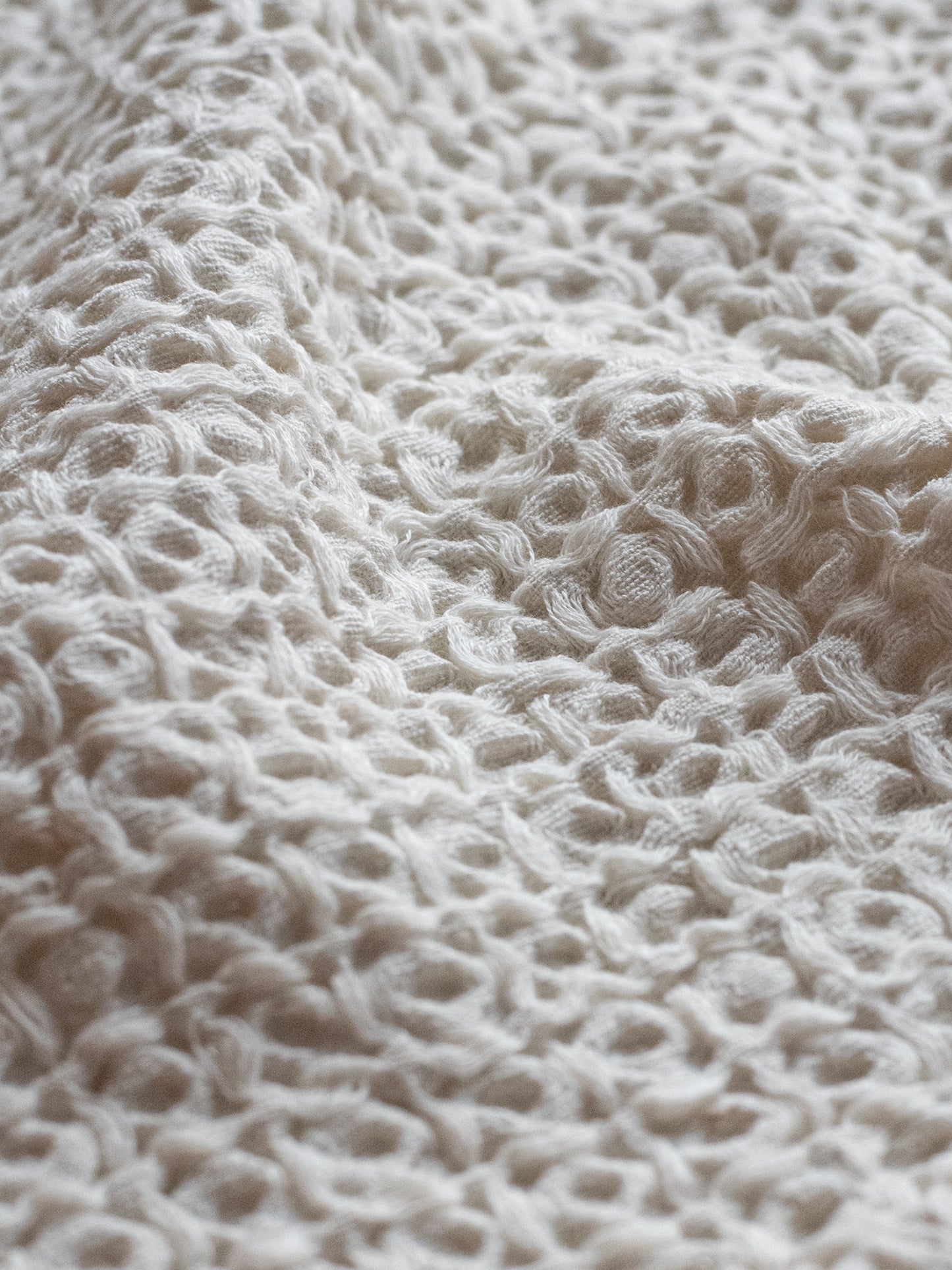 Cotton Linen Waffle Hand Towel - Ivory