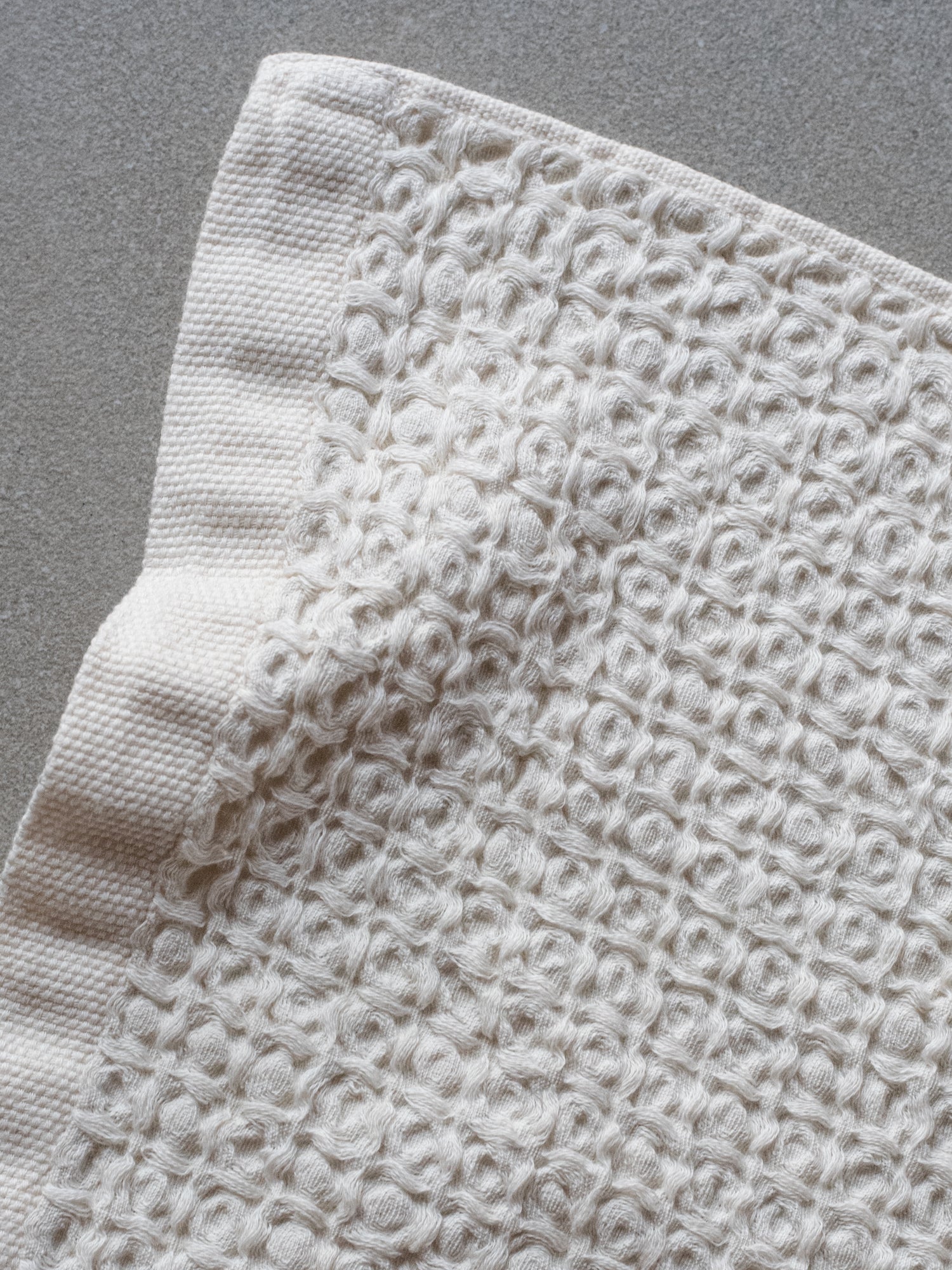 Cotton Linen Waffle Hand Towel - Ivory