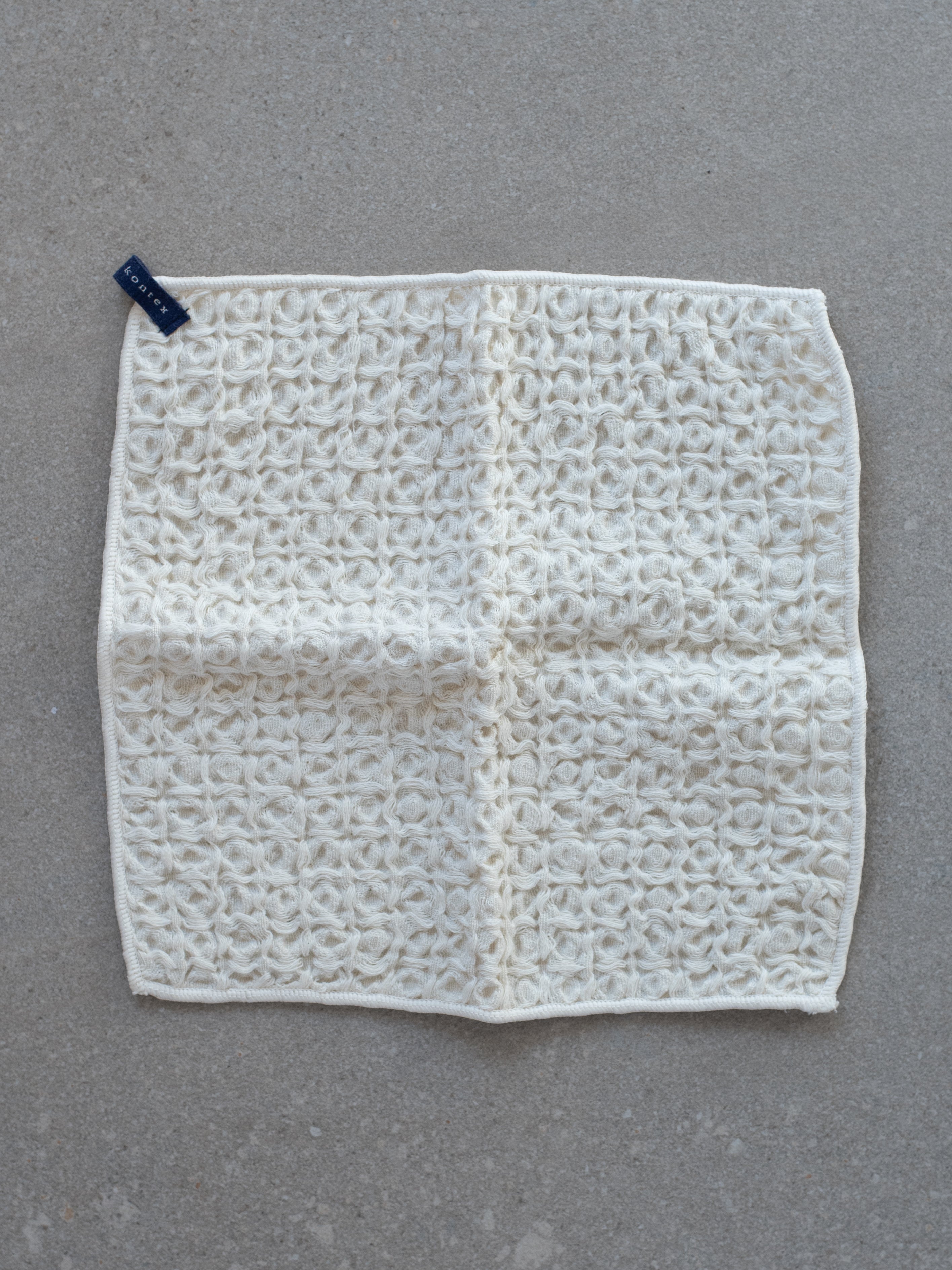 Cotton Linen Waffle Handkerchief - Ivory