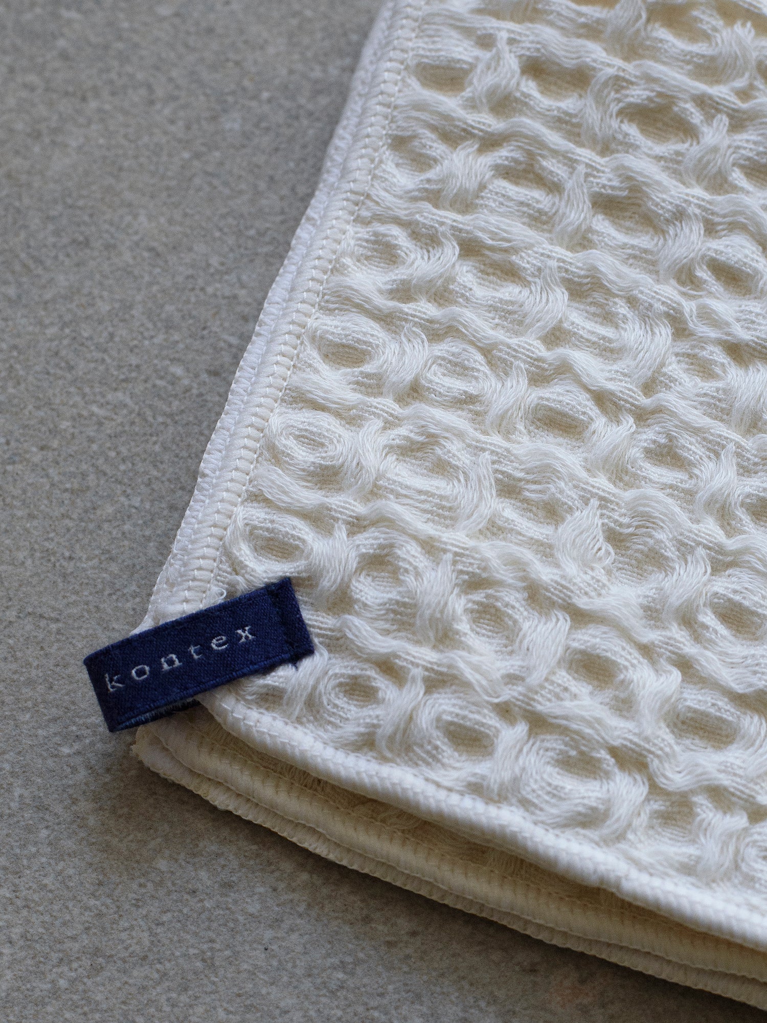 Cotton Linen Waffle Handkerchief - Ivory