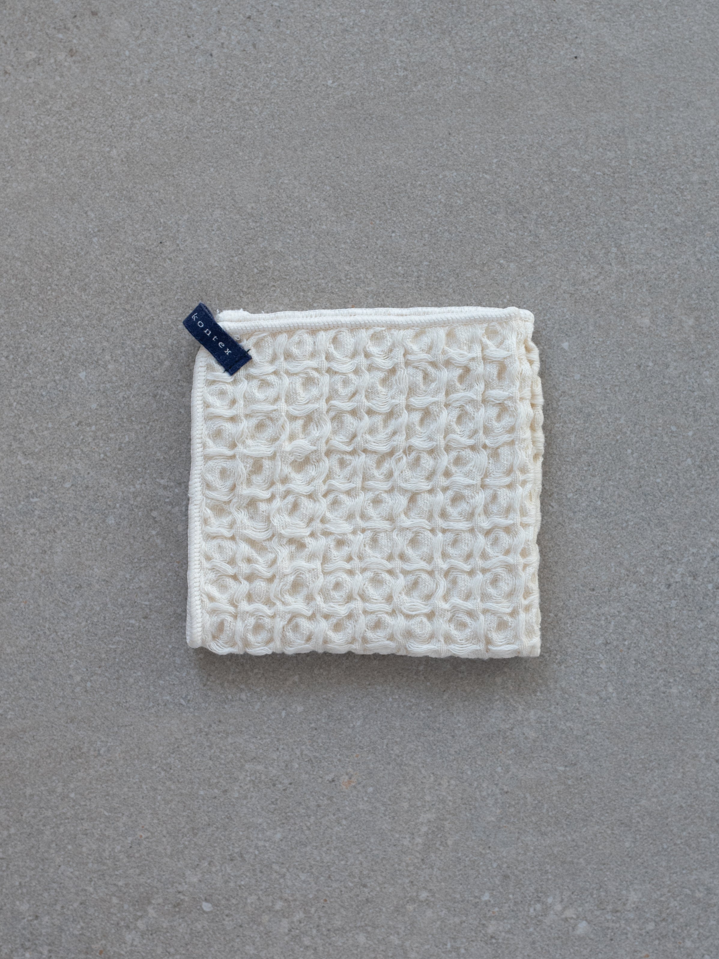 Cotton Linen Waffle Handkerchief - Ivory