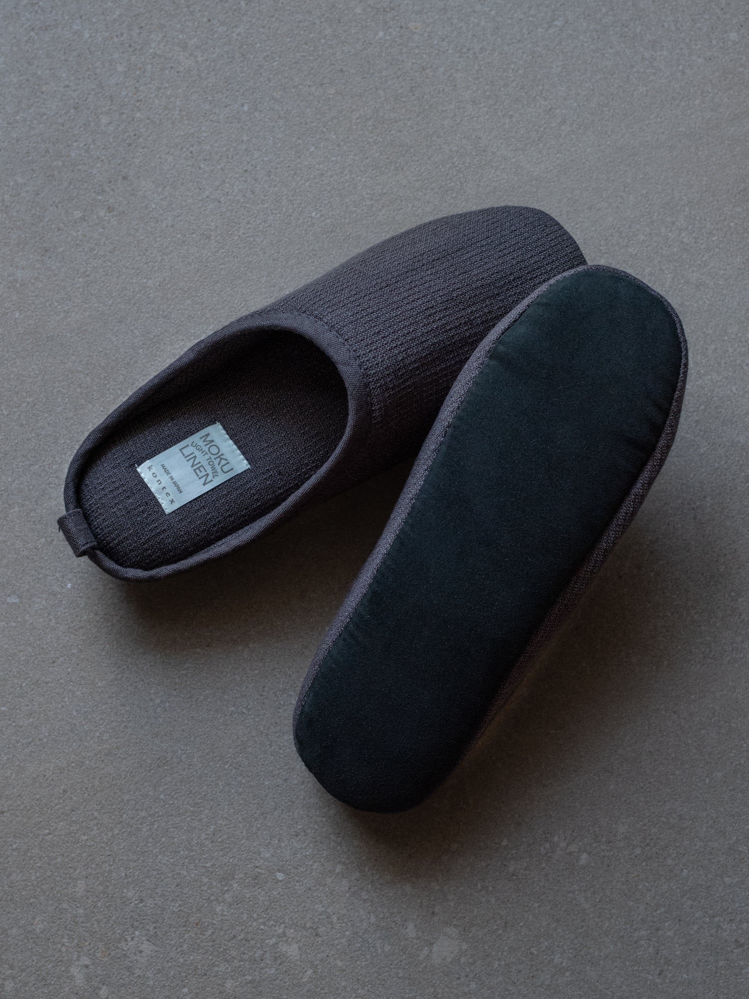 Moku Linen Room Slippers - Charcoal