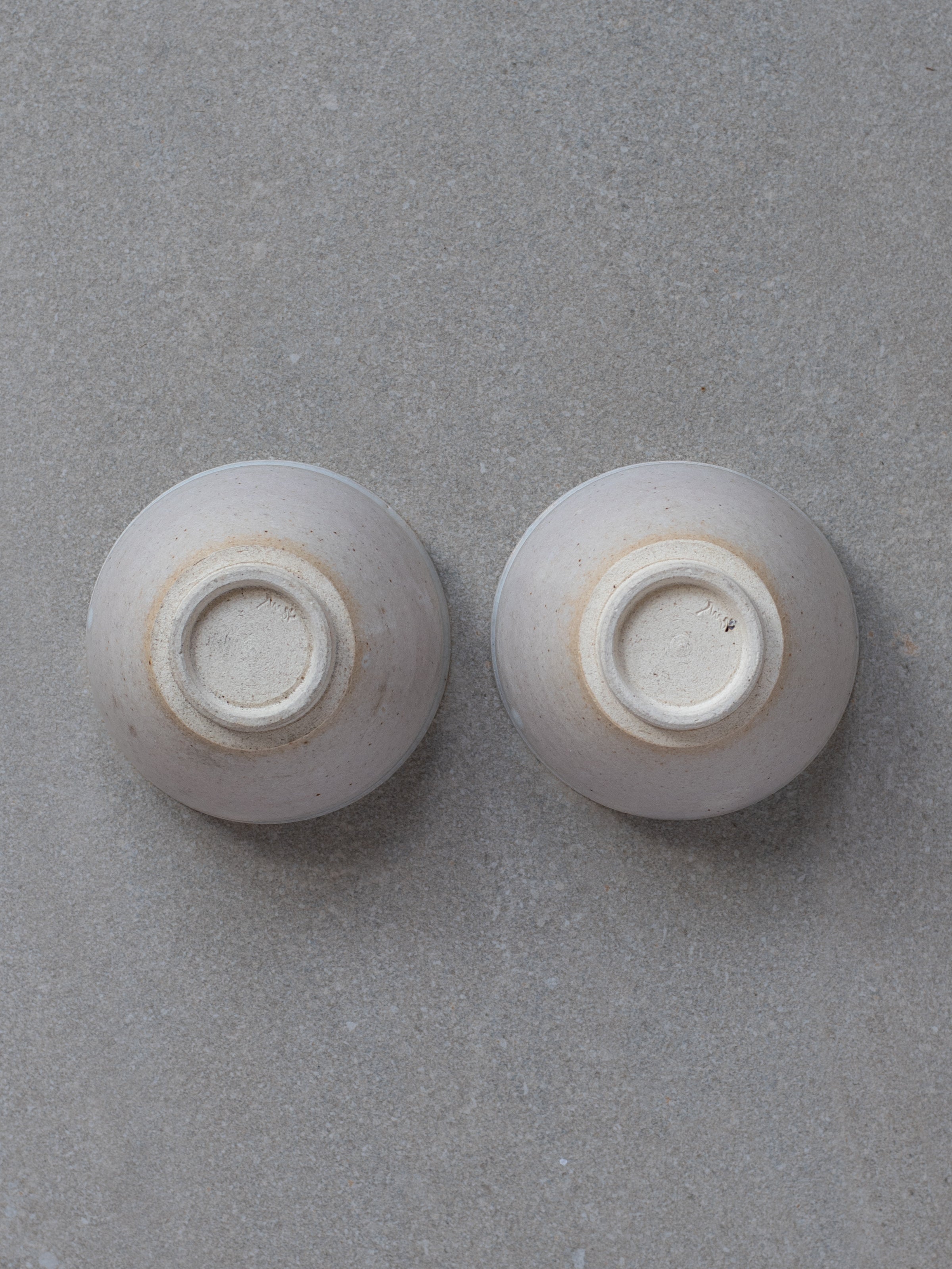 Antique Ceramic Cups - Light Grey (Set of 2)