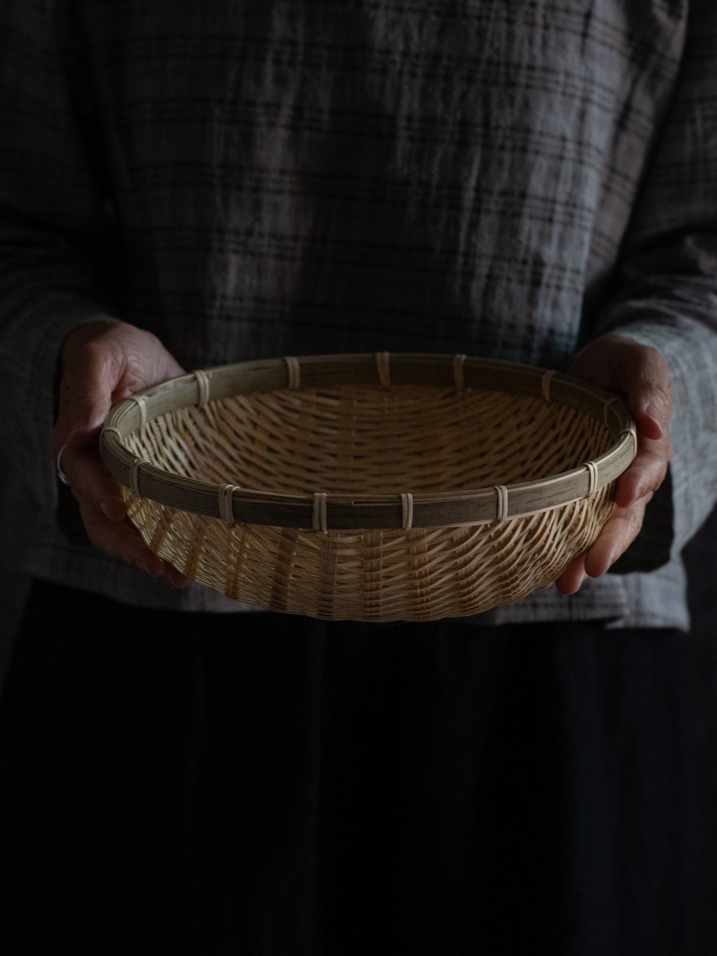 Deep Bamboo Colander Bowl