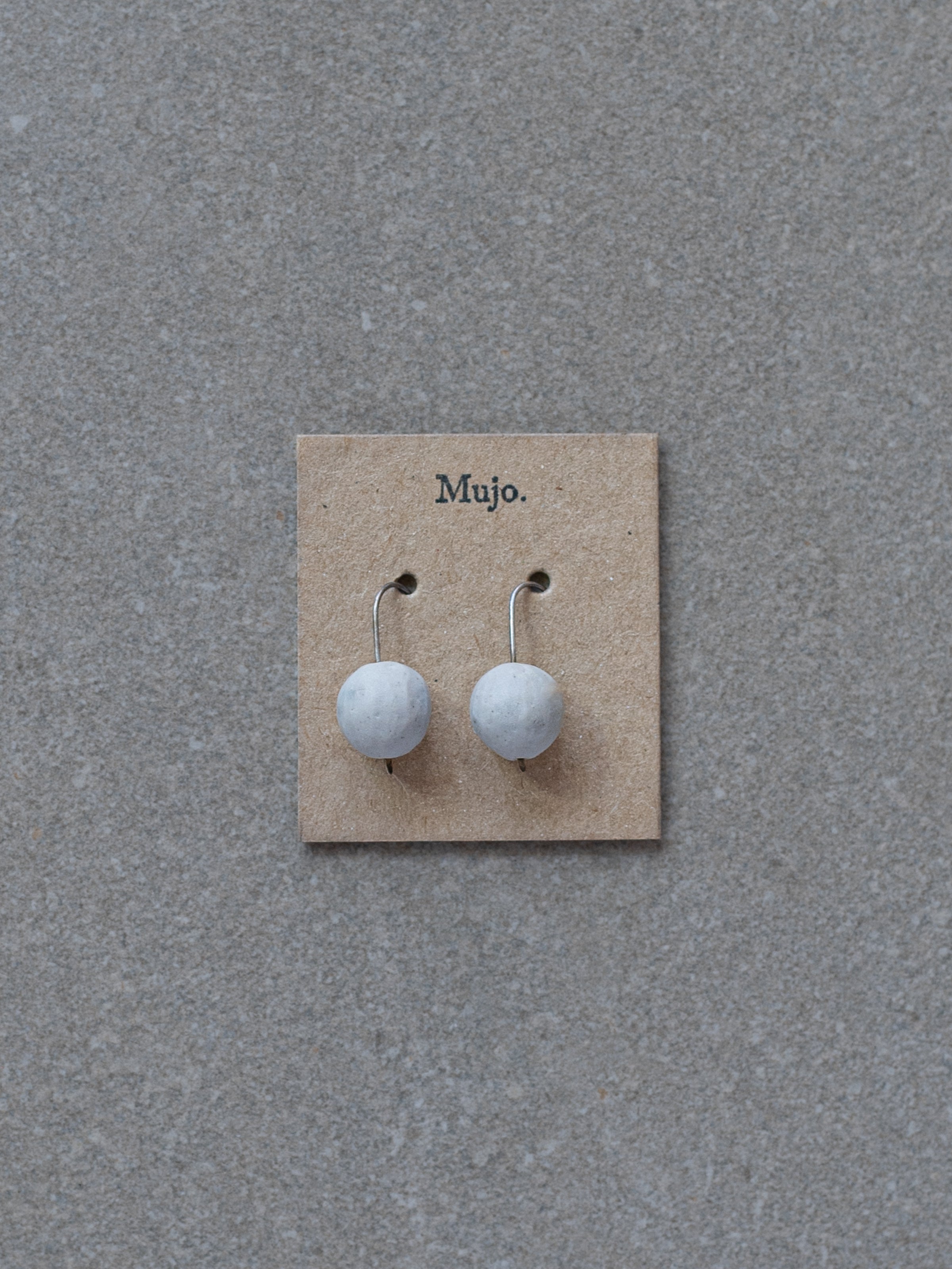 Stoneware Drop Earrings - Slip Carved
