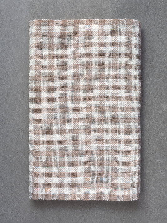 Check Scarf - Beige/Ecru