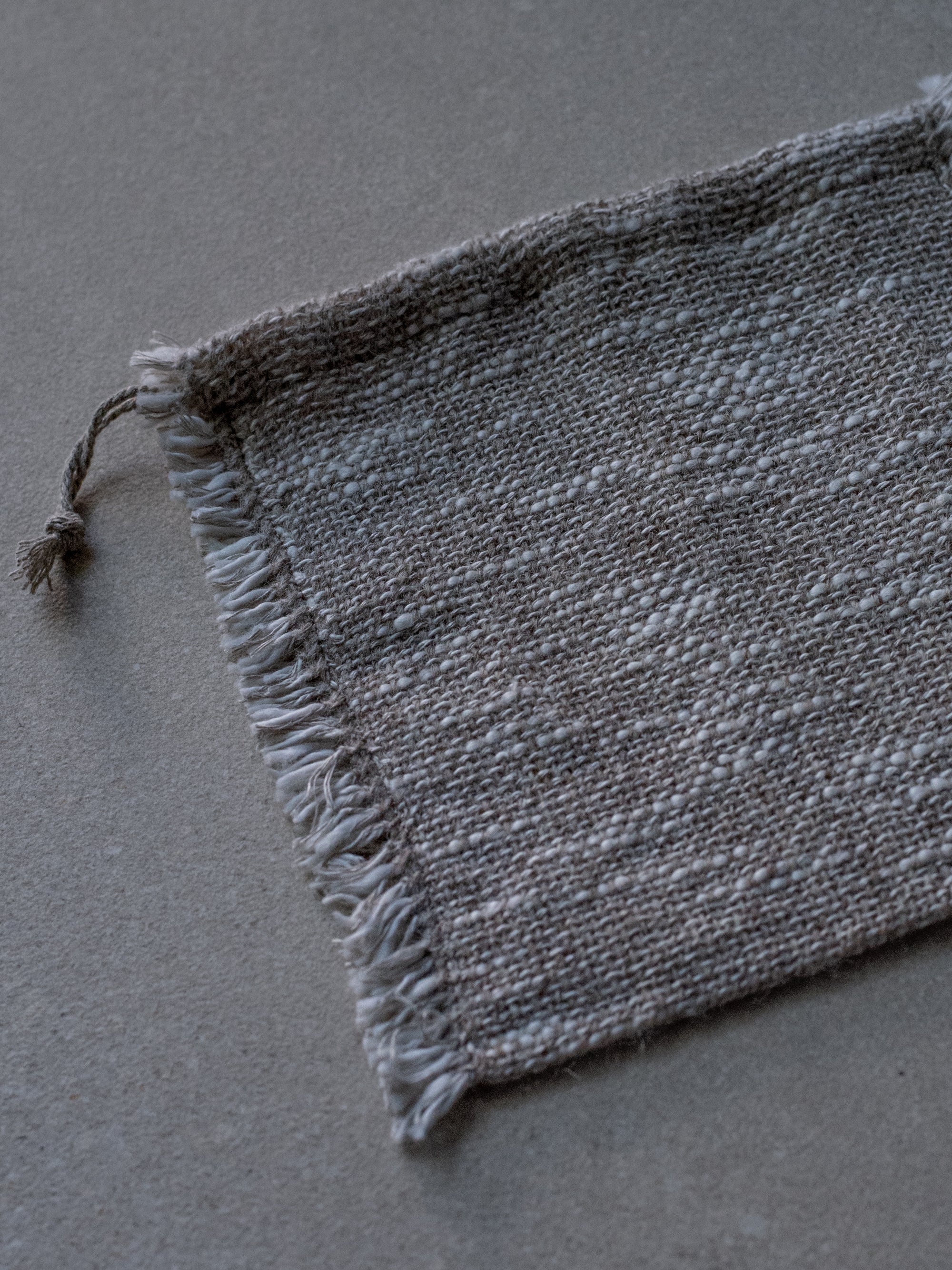 Handwoven Drawstring Bag - Linen/Wool