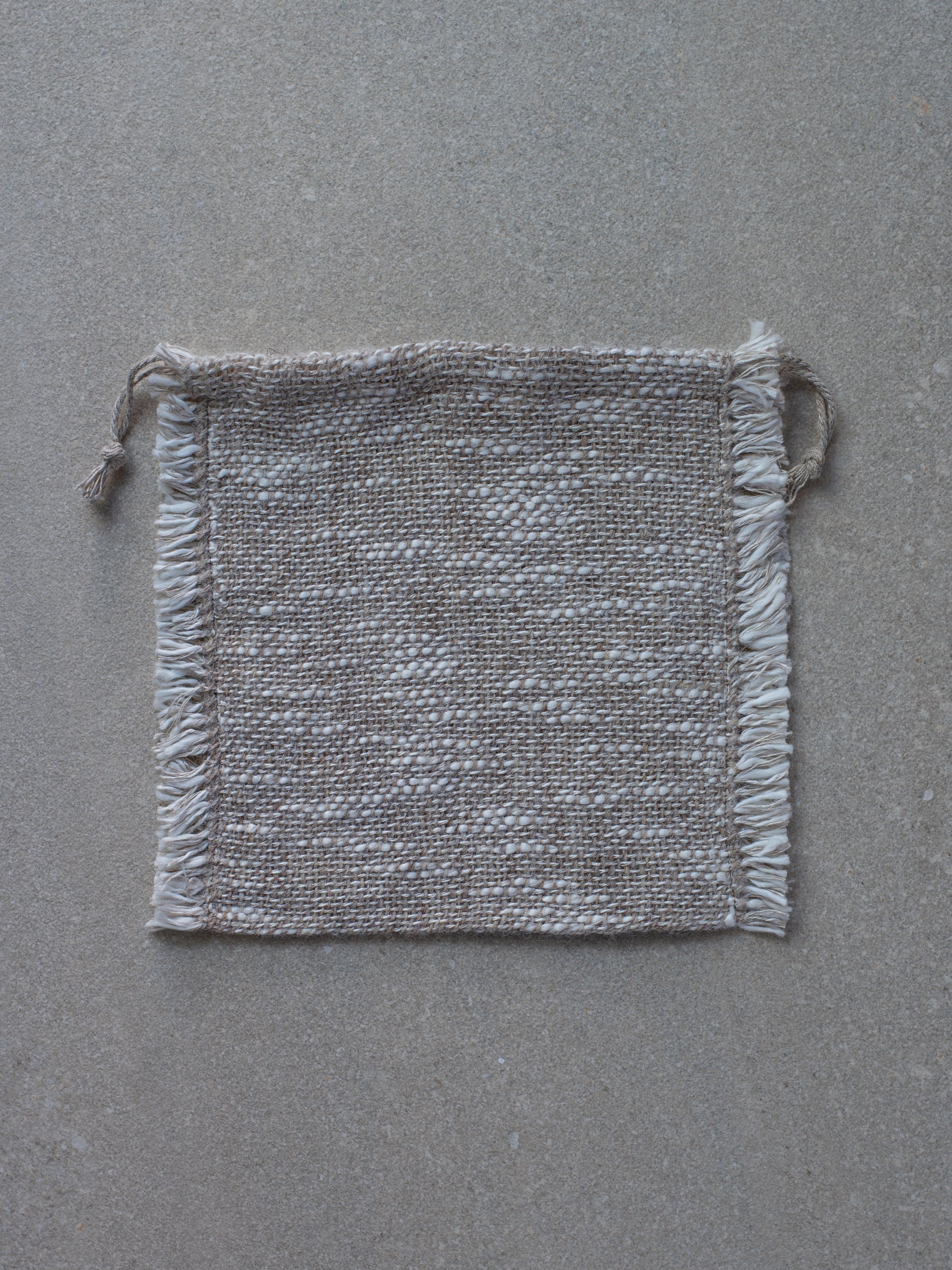 Handwoven Drawstring Bag - Linen/Wool