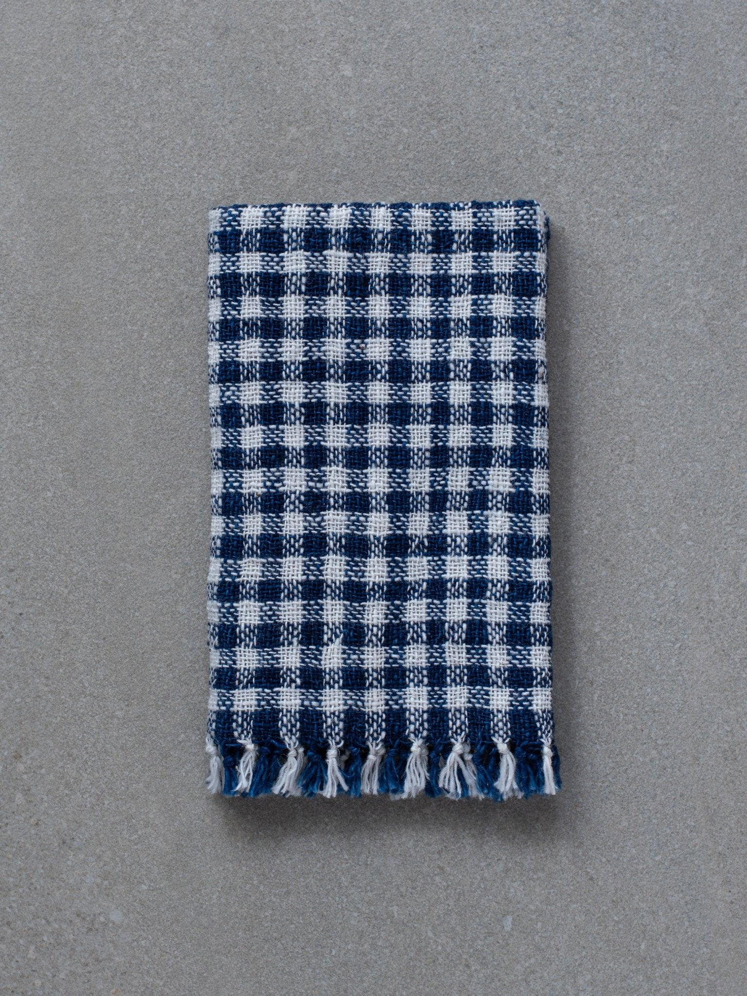 Handwoven Hand Towel - Indigo Check