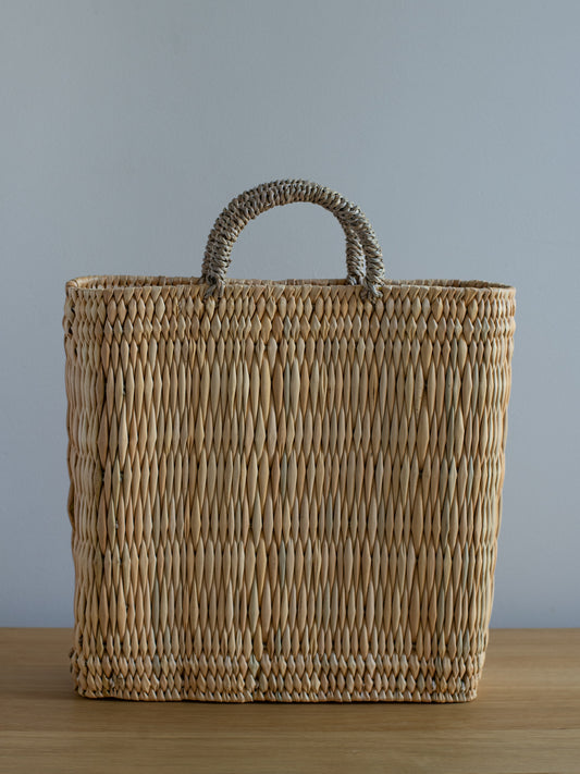 Handwoven Straw Wine Basket