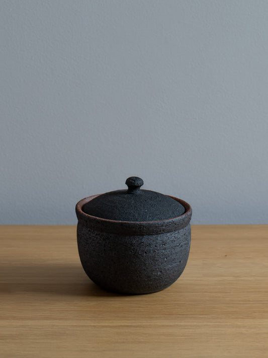 Lidded Salt Pot - Charcoal (Large)