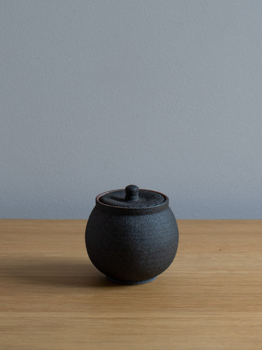 Lidded Salt Pot - Charcoal