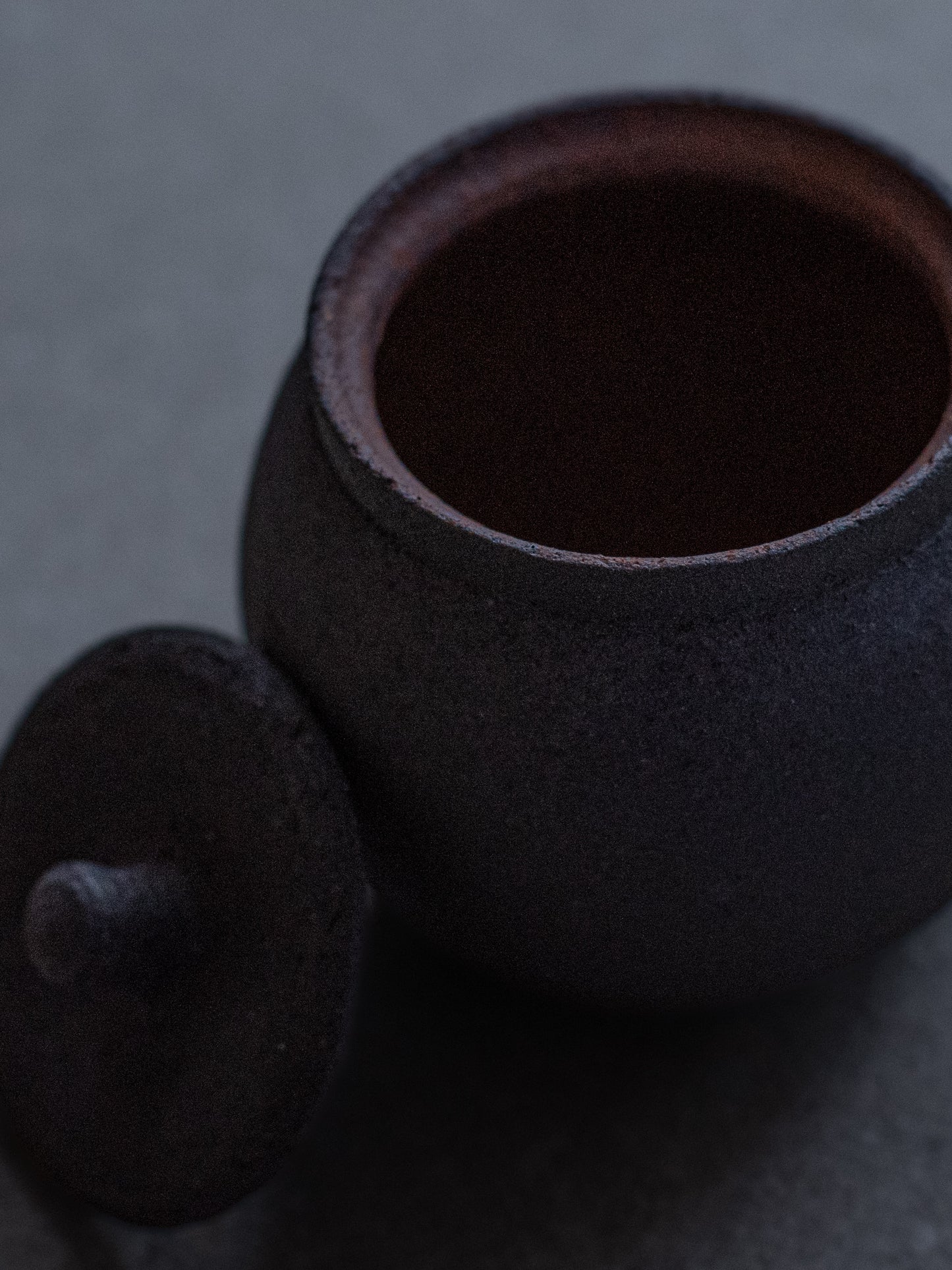 Lidded Salt Pot - Charcoal