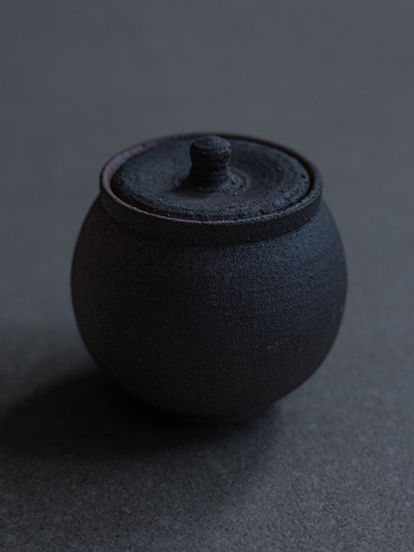 Lidded Salt Pot - Charcoal