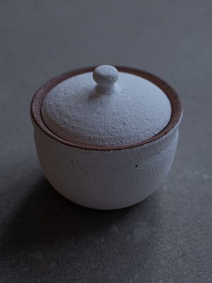 Lidded Salt Pot - White (Large)