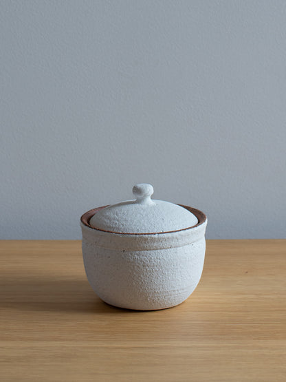 Lidded Salt Pot - White (Large)