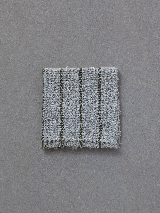 Linen Wash Cloth - Grey/Olive