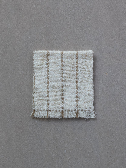 Linen Wash Cloth - White/Sage