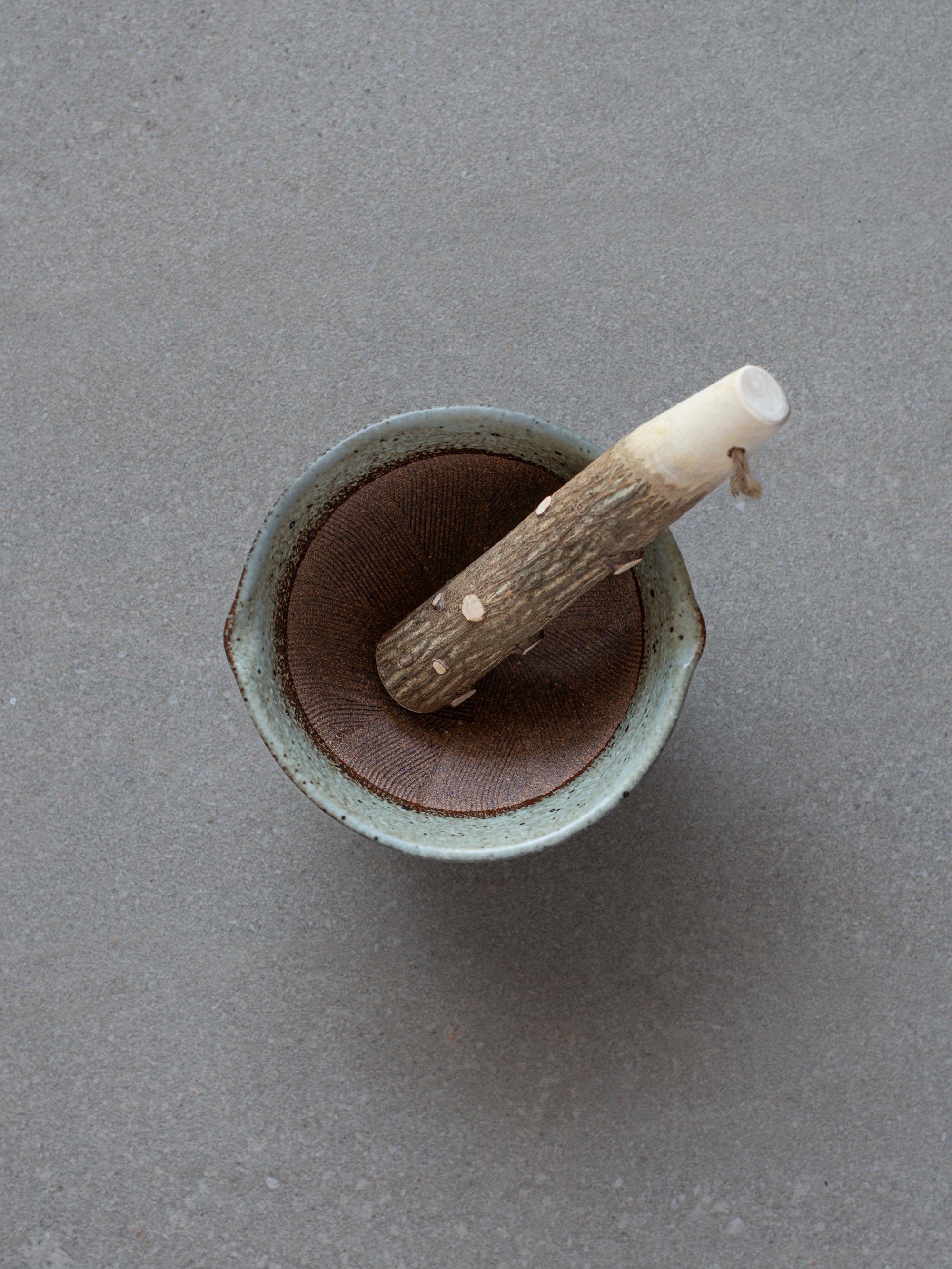 Mino Ware Suribachi & Surikogi Set - Small & Medium