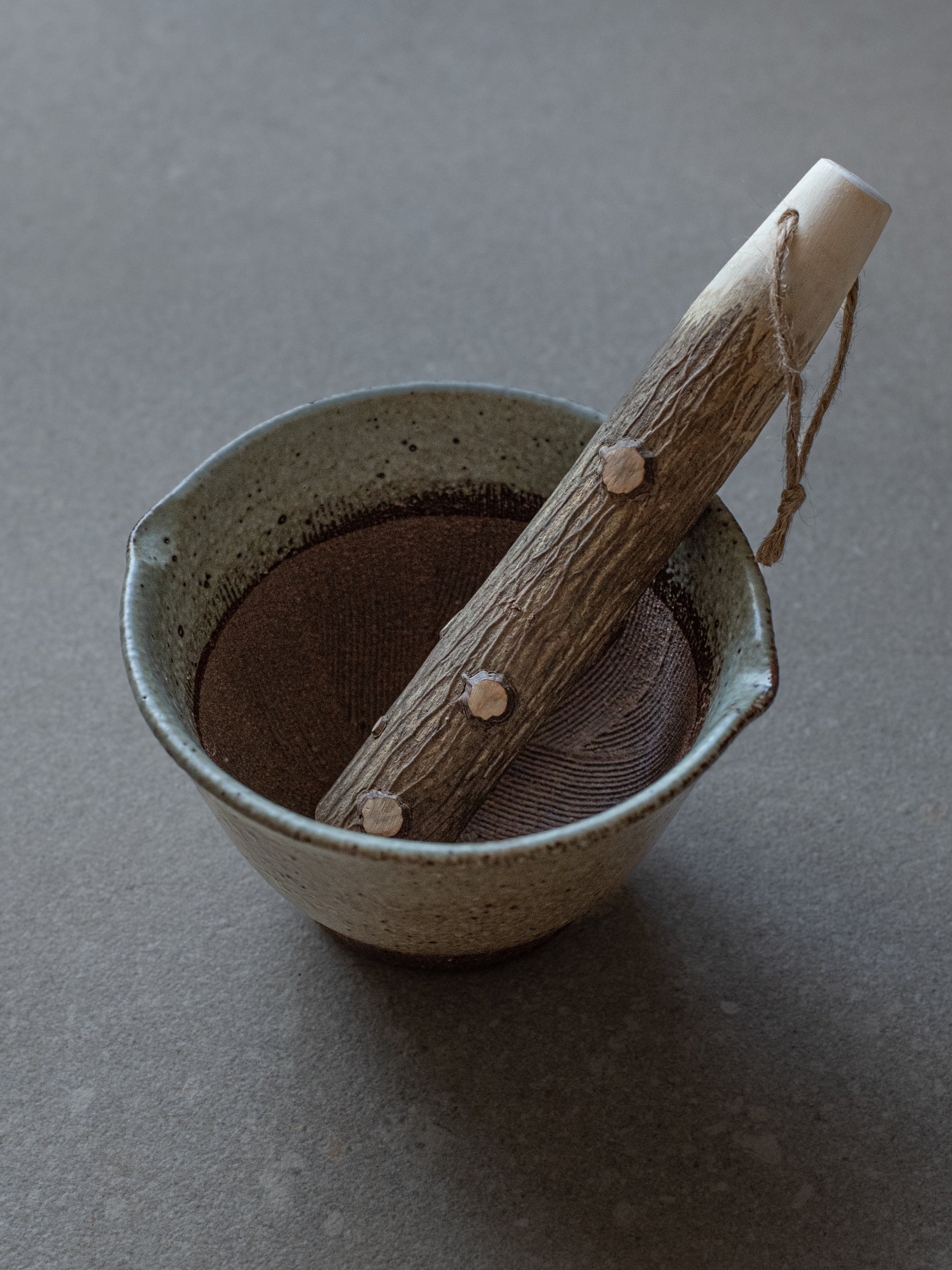 Mino Ware Suribachi & Surikogi Set - Small & Medium