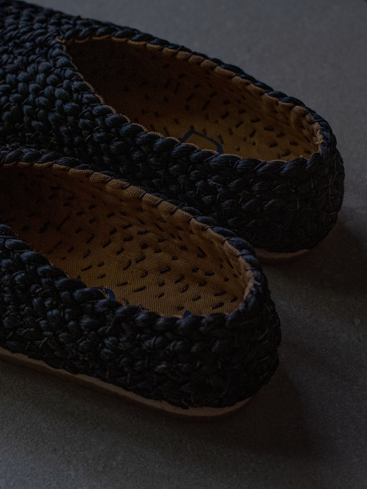 Bonanova Woven Jute Flats - Black