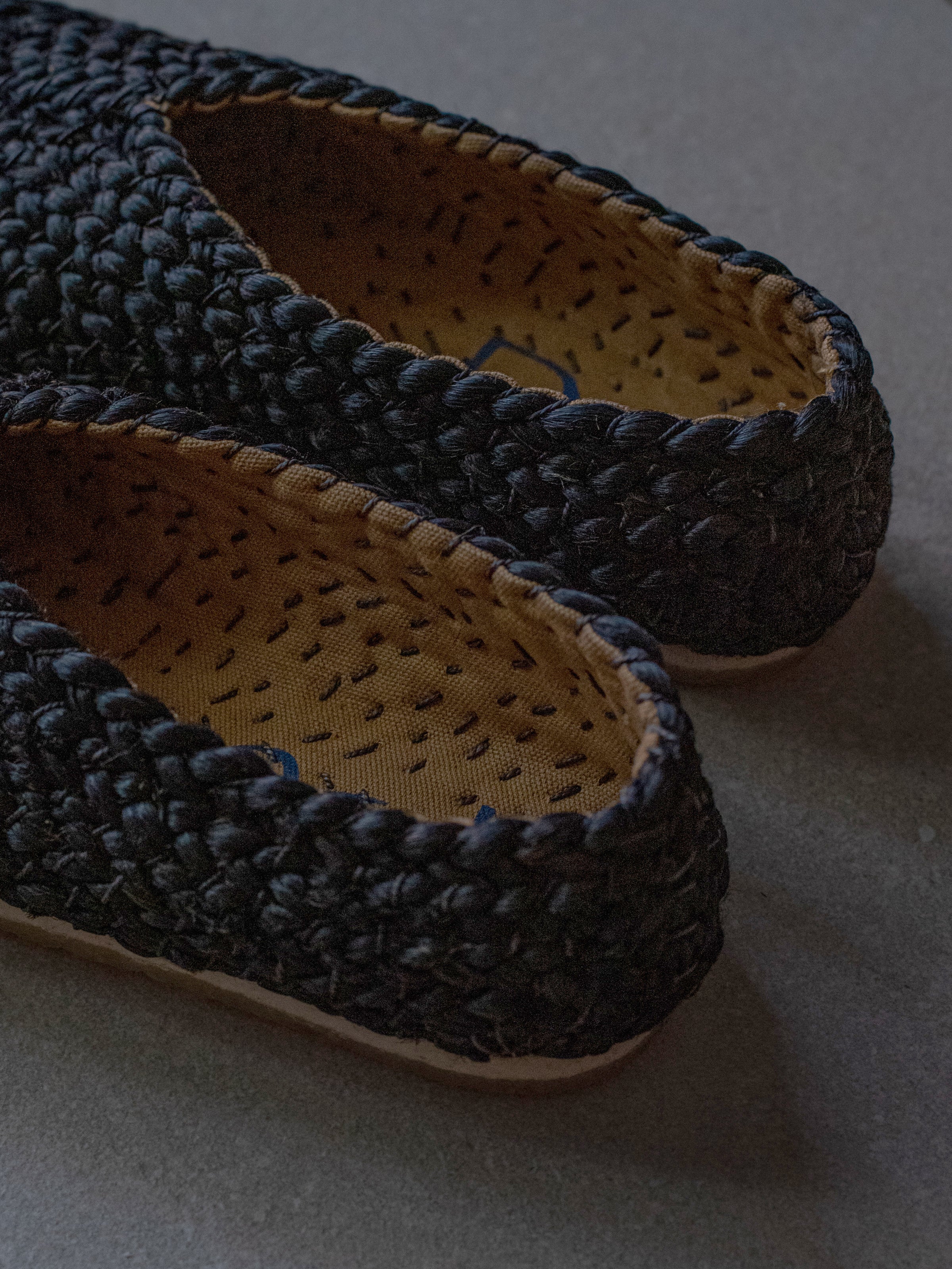 Bonanova Woven Jute Flats - Black