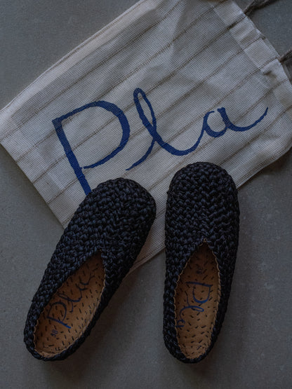 Bonanova Woven Jute Flats - Black