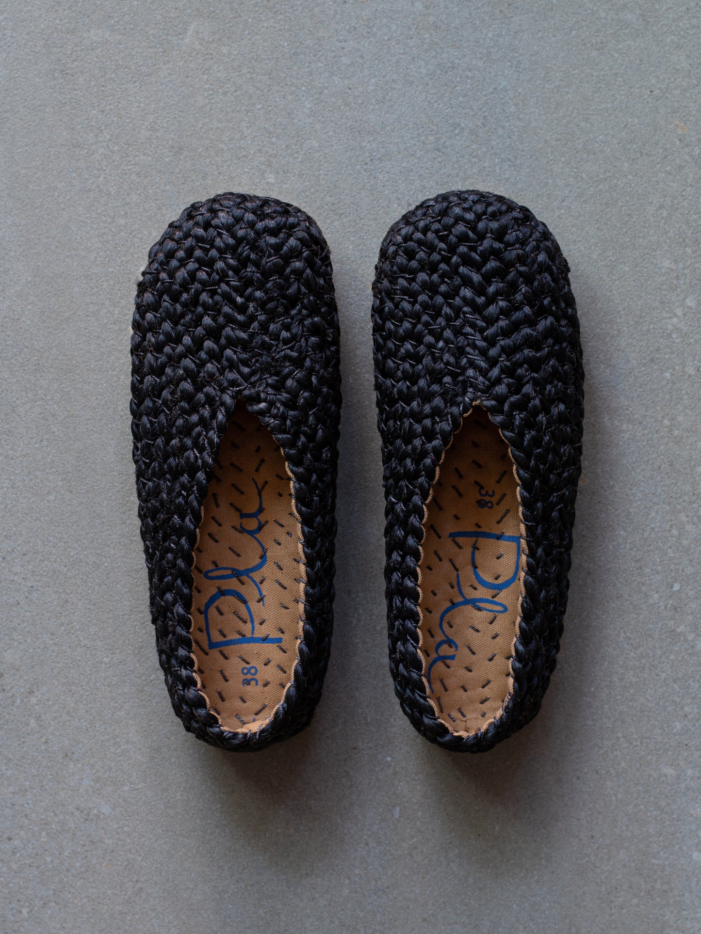 Bonanova Woven Jute Flats - Black