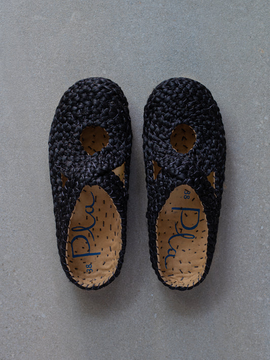 Illetes Jute Clogs - Black