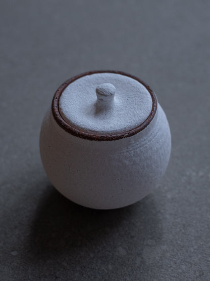 Lidded Salt Pot - White