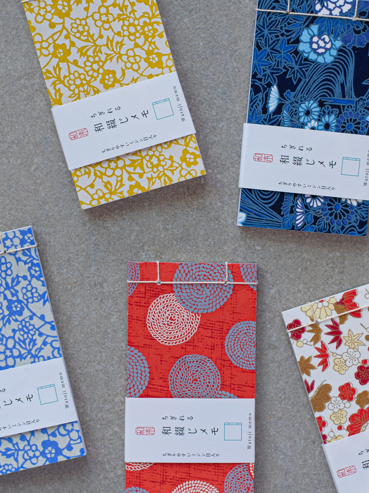 Yuzen memo pad blue floral, view 3