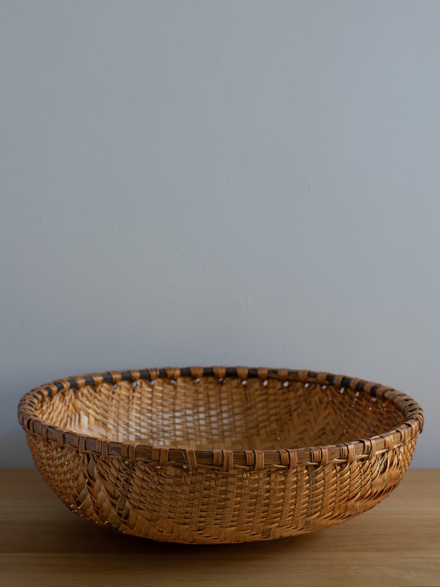 Smoked Deep Bamboo Colander Bowl - X-Large