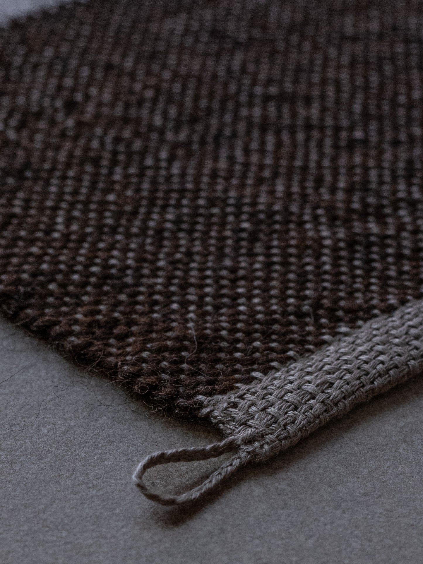 Handwoven Wool Mat - Brown