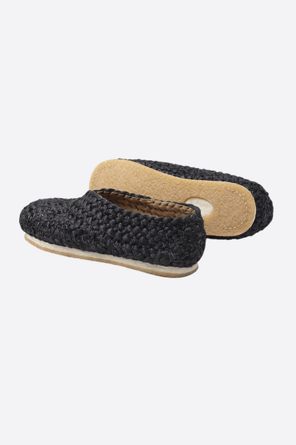 Bonanova Woven Jute Flats - Black