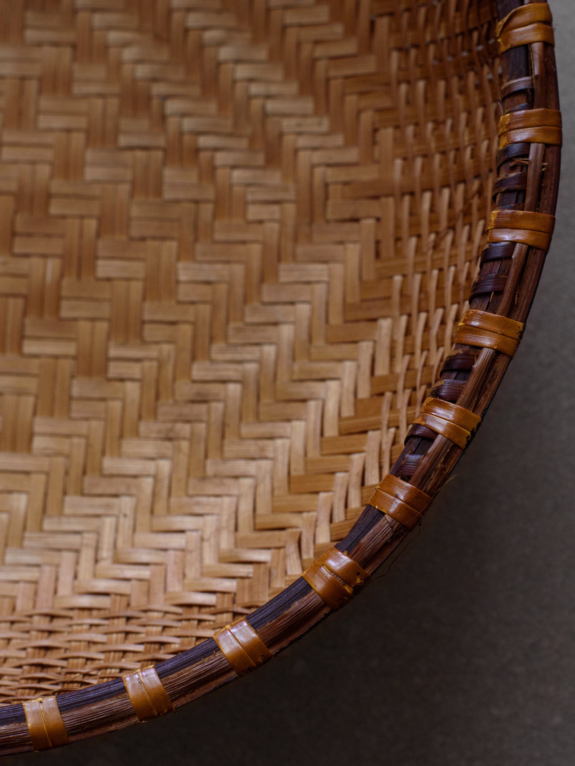 Smoked Deep Bamboo Colander Bowl - X-Large