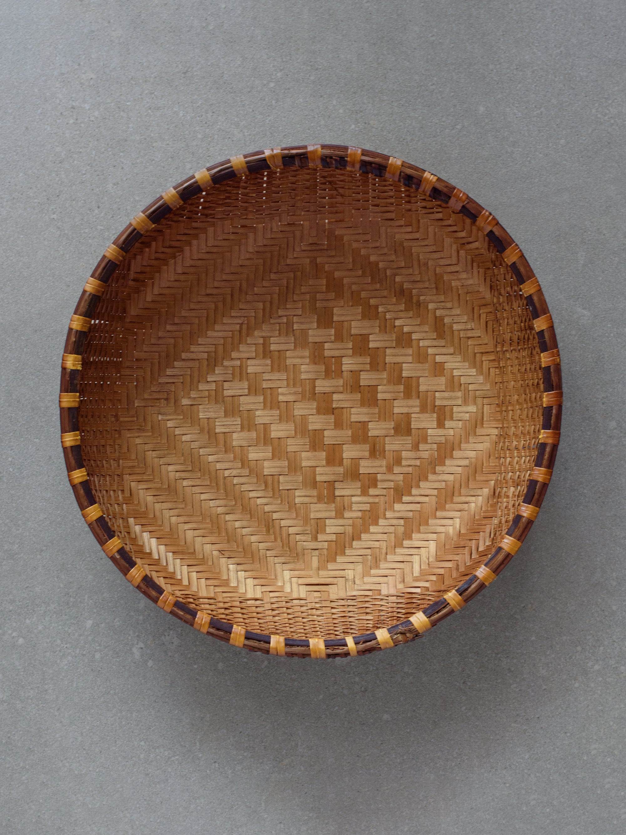 Smoked Deep Bamboo Colander Bowl - X-Large