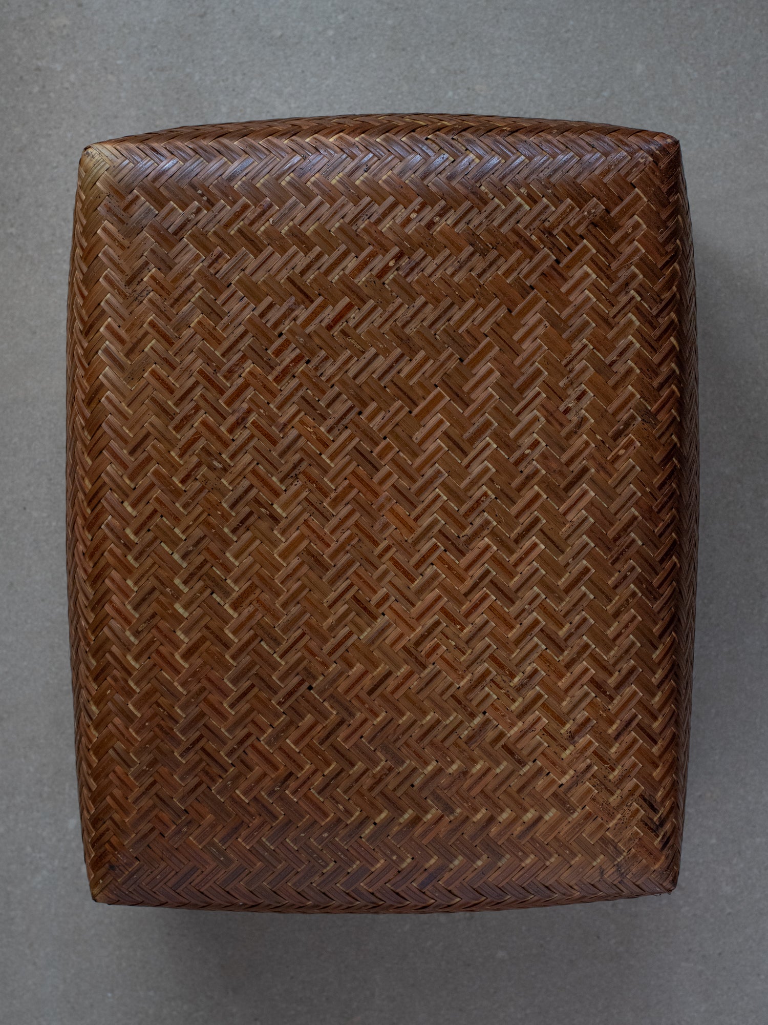 Smoked Bamboo Woven Storage Basket with Lid - X-Large