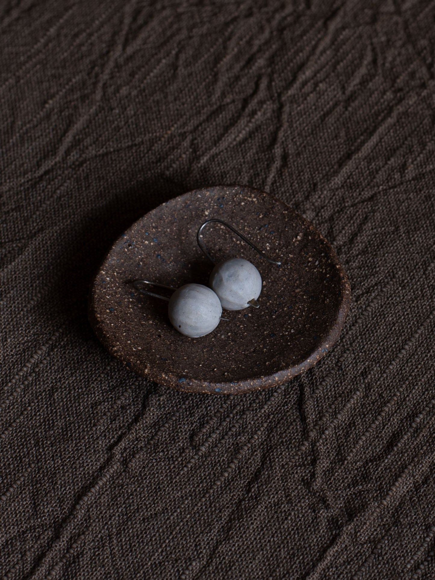 Stoneware Drop Earrings - Slip Carved