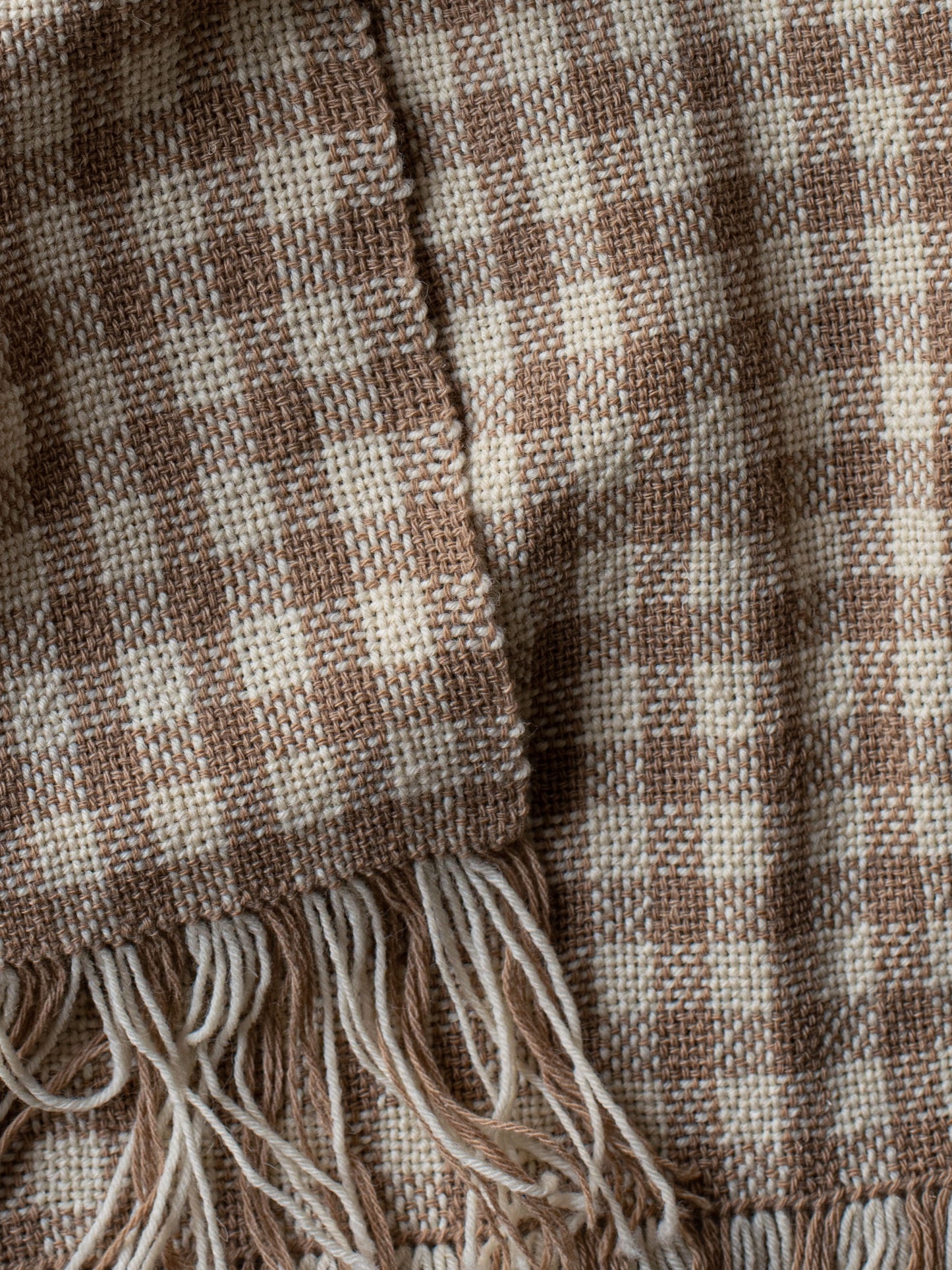 Check Scarf - Beige/Ecru