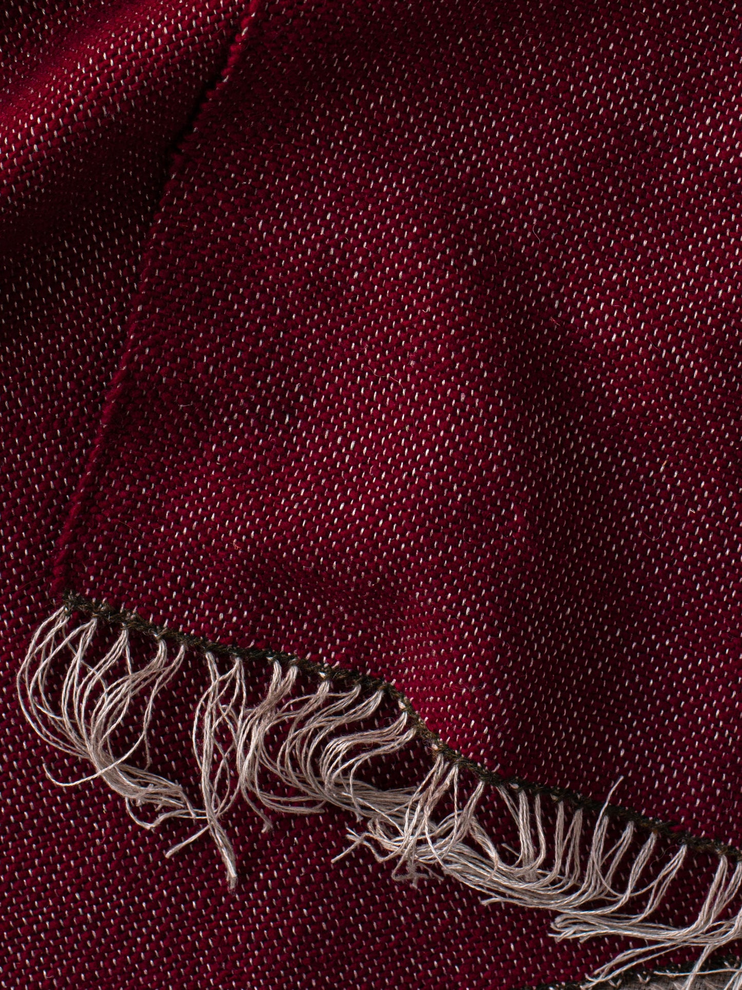 Natural Dye Shawl - Cochineal & Brown Trim