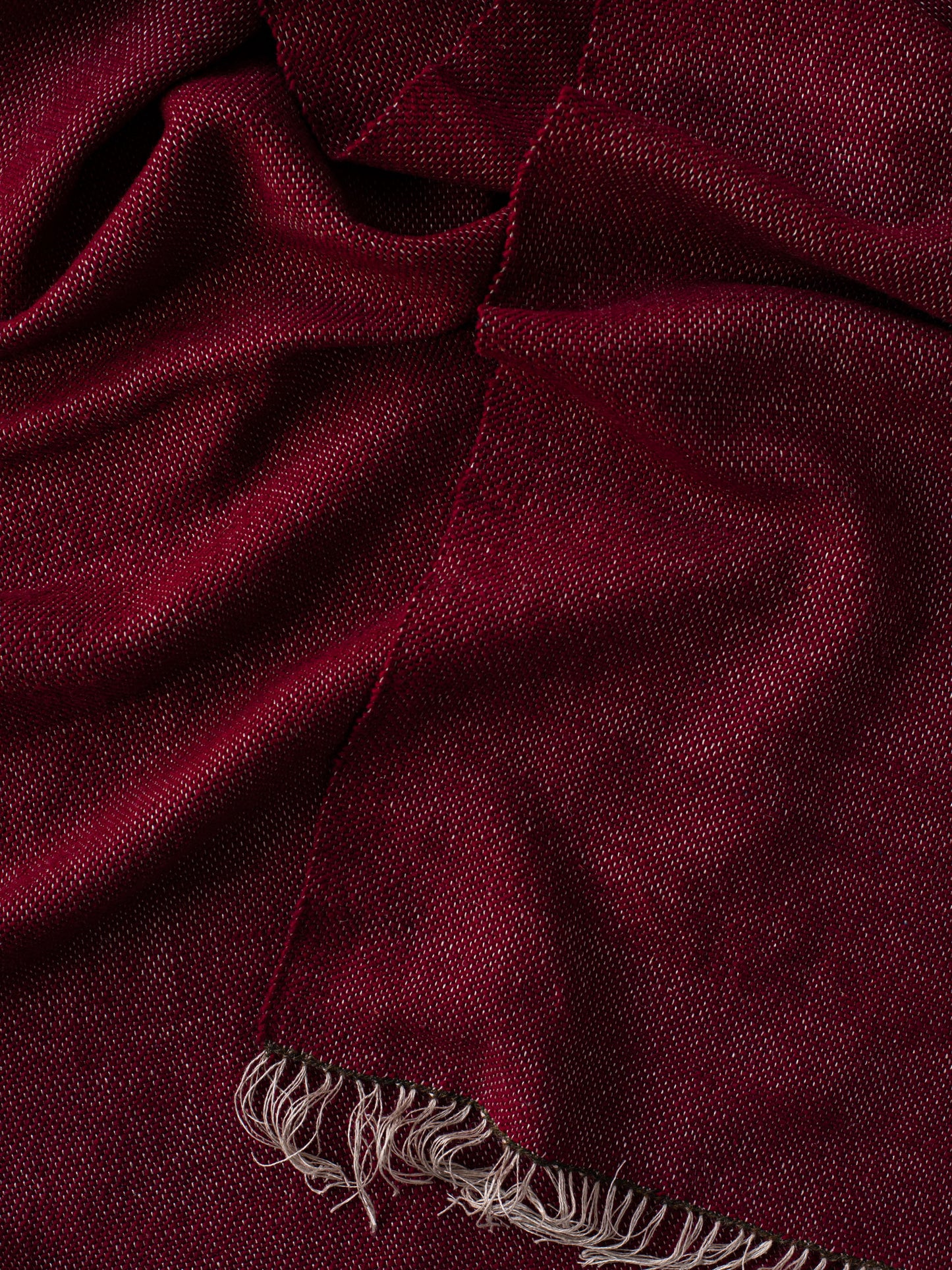 Natural Dye Shawl - Cochineal & Brown Trim