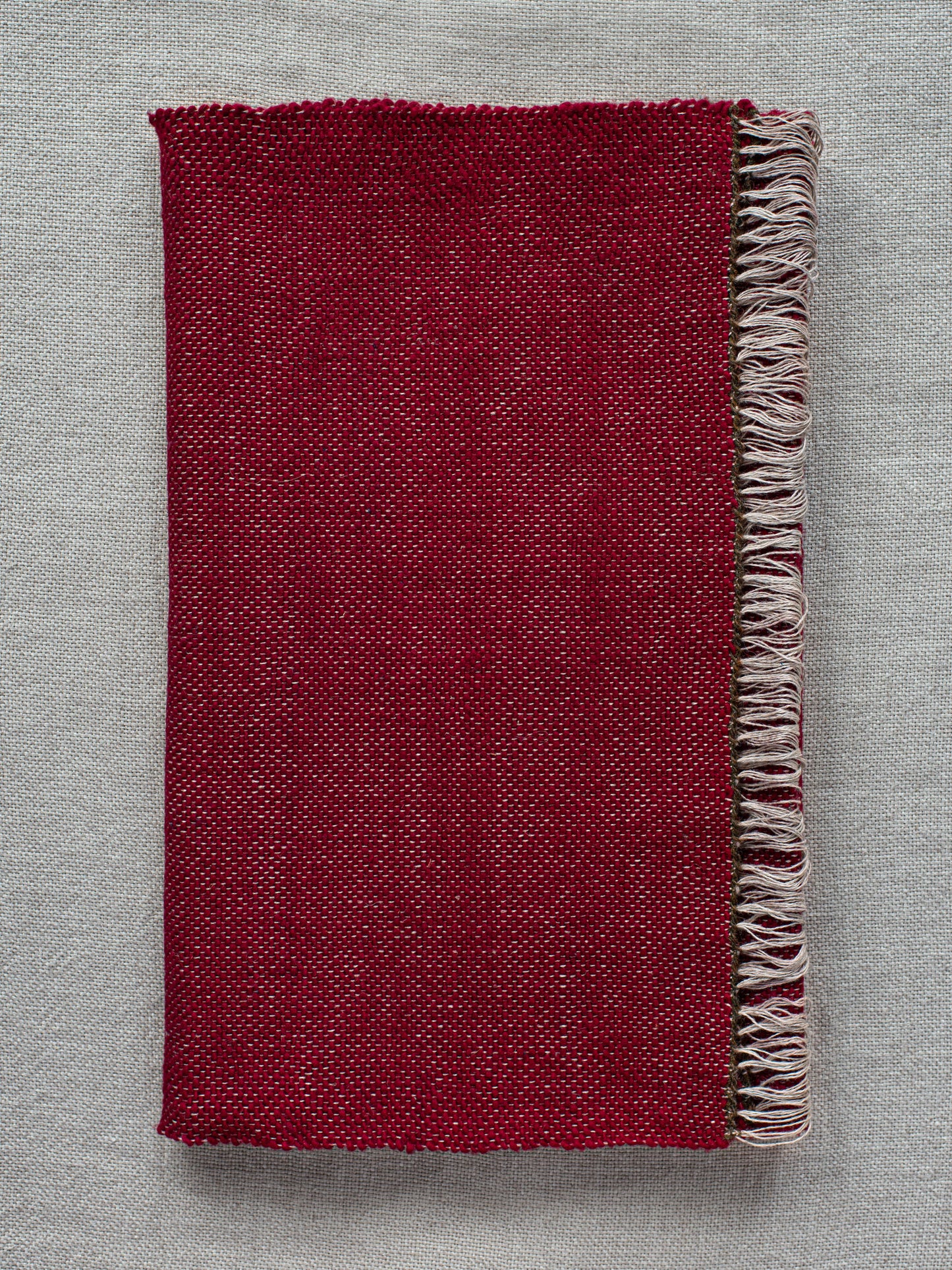 Natural Dye Shawl - Cochineal & Brown Trim