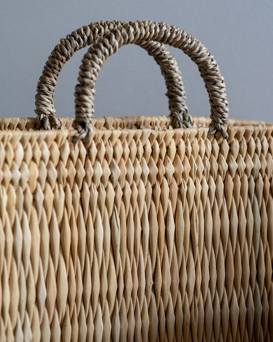 Handwoven Straw Wine Basket