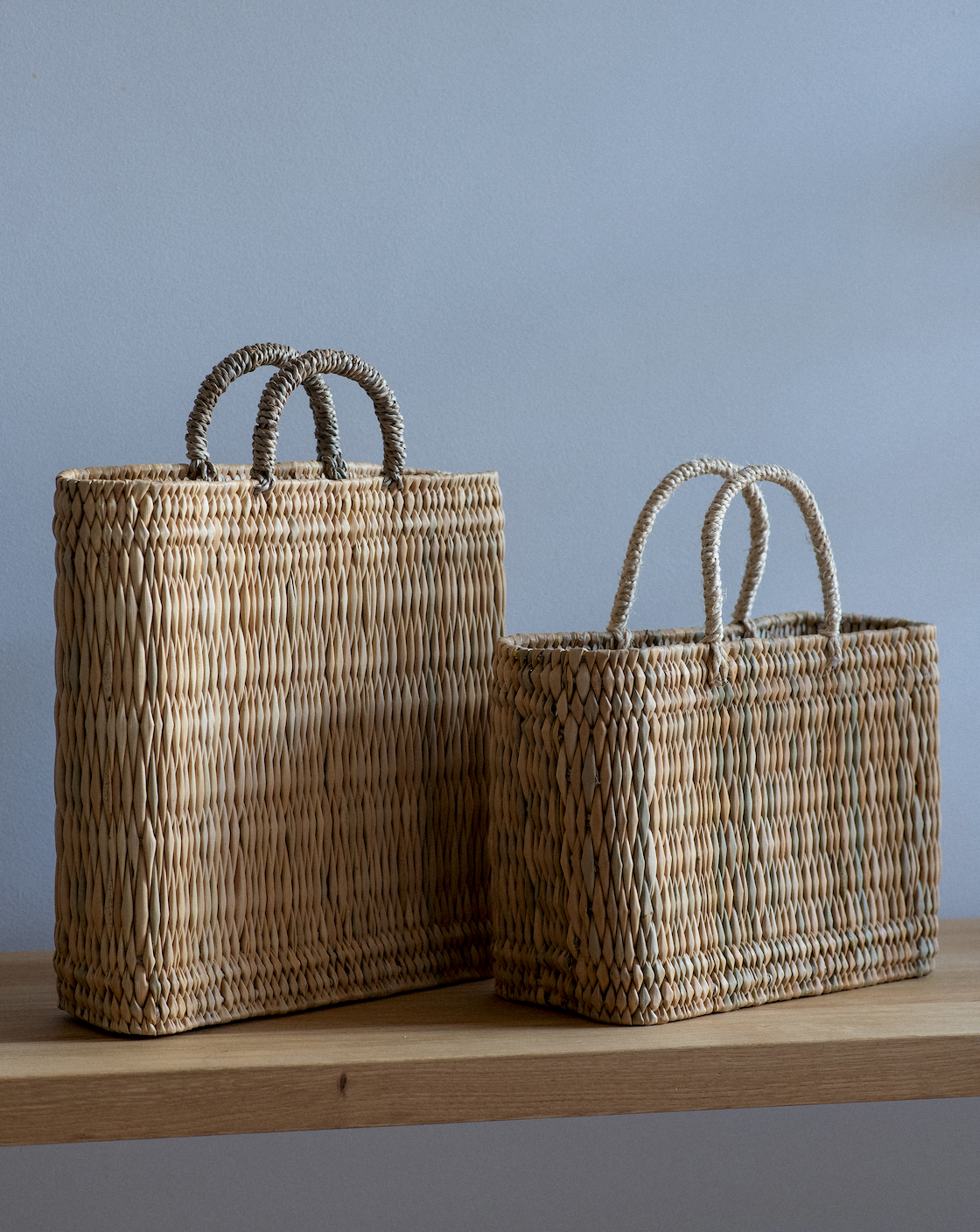 Handwoven Straw Wine Basket